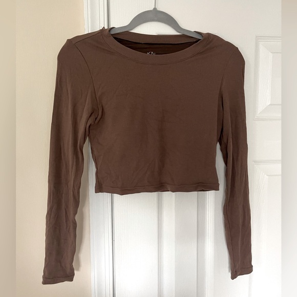 Klassy Network Tops - KLASSY NETWORK cropped long sleeve built in bra